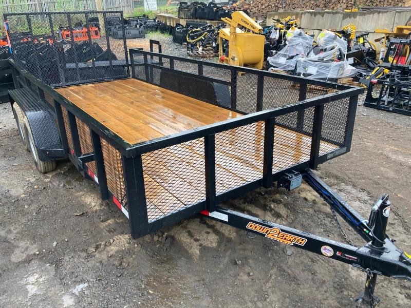 2026 Down To Earth Trailers 6.5x16 7000 lb 7K 2ft Mesh Sides Tandem Axle