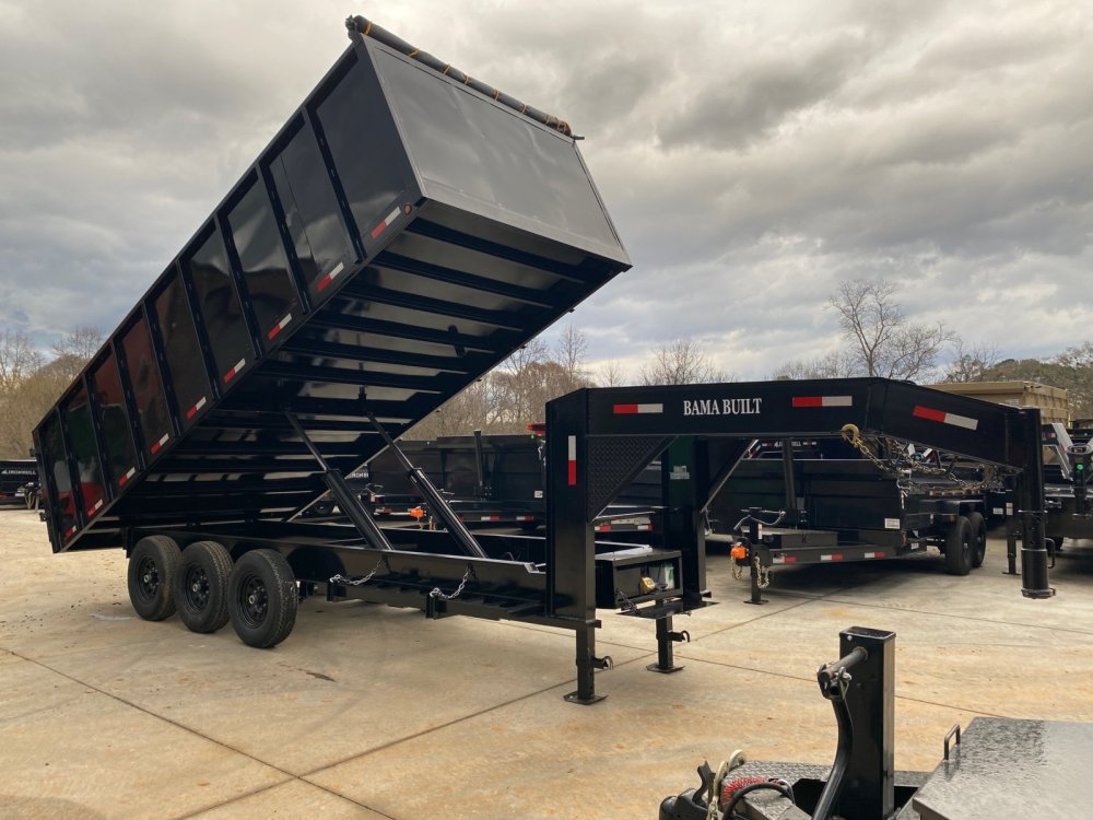 2026 Bama Built 8x20 21K 4ft Gooseneck Tri-Axle Dump Trailer