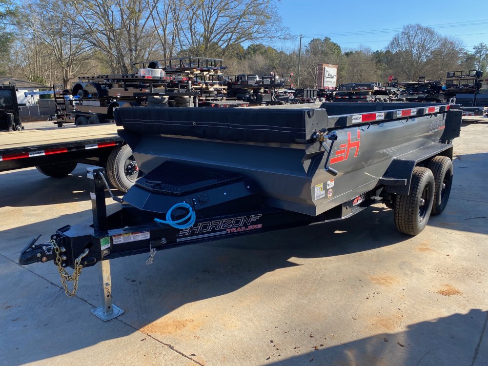 2026-Horizon-6x12-10K-Heavy-Duty-Dump-Trailer-Scissor-Hoist,-Barn/Spread-Gate,-Ramps-&-Tarp-(Grey)-H