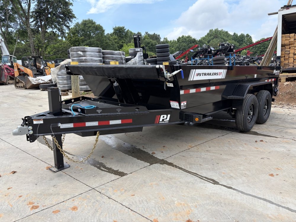 2027 PJ Trailers 2027 PJ 7x16 Dump Trailer 15.4K GVWR - 7 Gauge Floor, 8" I-Beam Frame, Hydraulic Ja