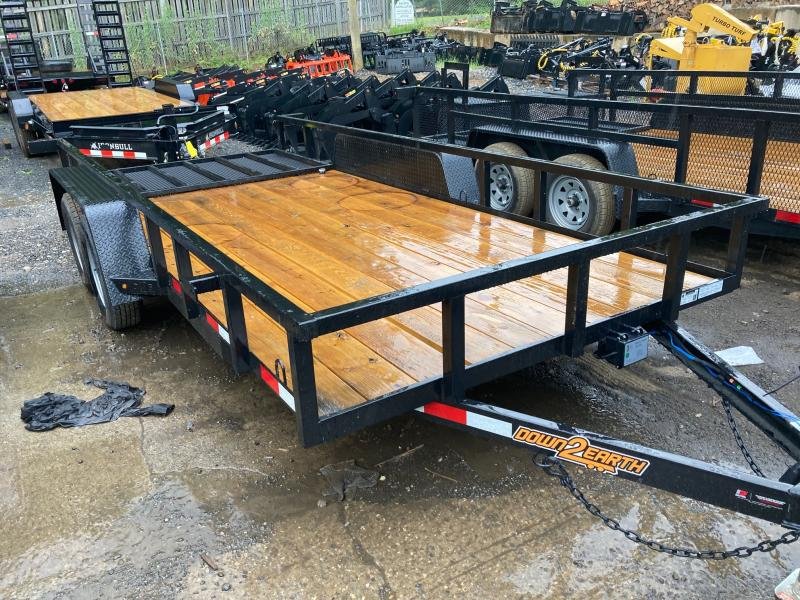 2026 Down To Earth Trailers 7x16 7000 lb 7K Tandem Axle Utility Trailer