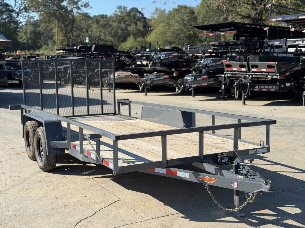 2026 Down To Earth Trailers 7x16 7000 lb 7K Tandem Axle Utility Trailer