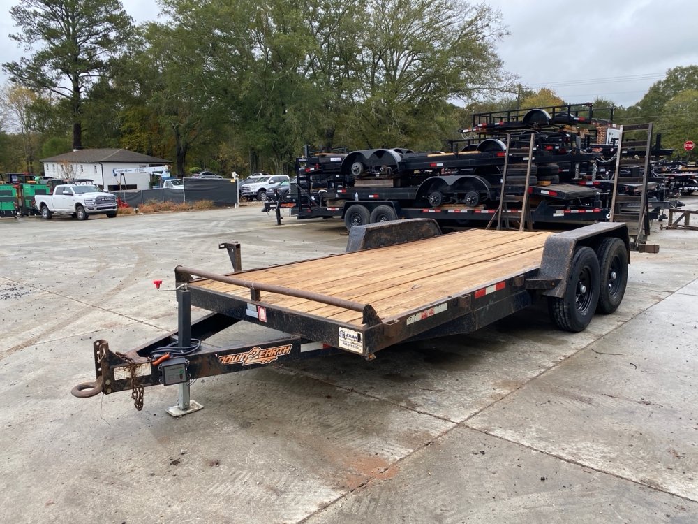 2019-Down-To-Earth-Trailers-Used-7x20-14K-Equipment-Hauler-6"-Channel-Frame,-Stand-Up-Ramps,-10K-Jac