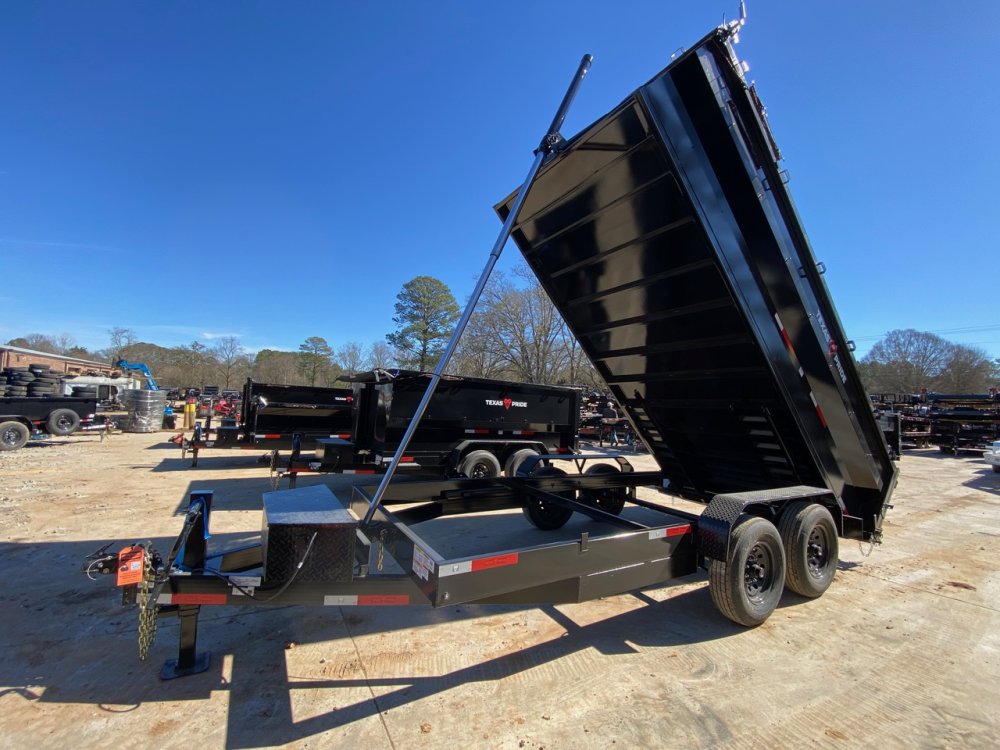 2026 Texas Pride 7x16 3ft 14K Dump Trailer - TELE Hoist, 7-Gauge Floor, 6" Channel Frame, Built-In G