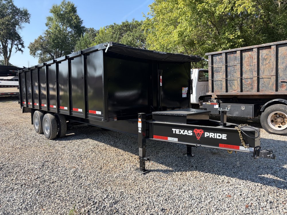 2026 Texas Pride 8x20 Dump Trailer 25.9K GVWR - Telescopic, Tandem 12K Axles, 4' Sides, 7 Gauge Floo