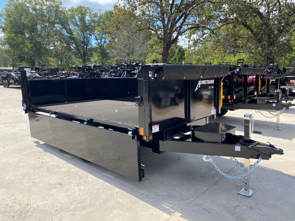 2026-Homesteader-Trailers-6x12-10K-Dump-Trailer-2'-Sides,-Barn/Spread-Doors,-Curbside-Gate,-Tarp-D10