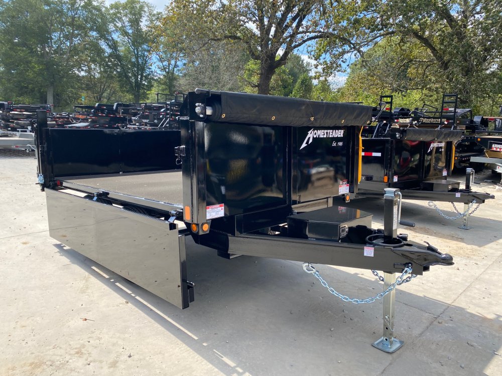 2026-Homesteader-Trailers-6x10-10K-Dump-Trailer-2'-Sides,-Curbside-Gate,-Barn/Spread-Gate,-Tarp-D10K