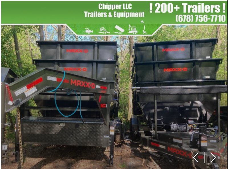 2024 MAXXD Trailers ROX 16K Bumperpull Roll Off Dump Trailer With Three Cans