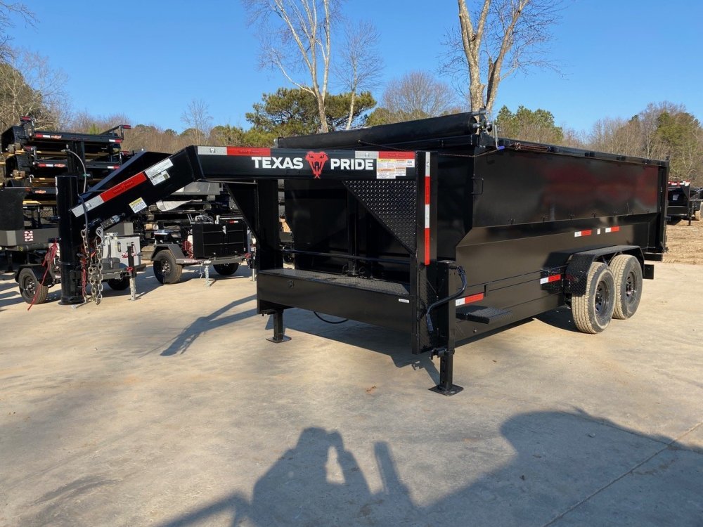2026 Texas Pride 7x16 16K 4ft Gooseneck Dump Trailer - TELE Hoist (trunnion mount), 7-Gauge Floor, F