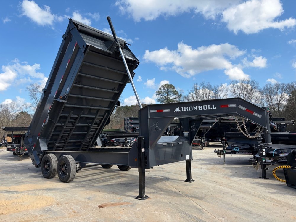 2026-Iron-Bull-Trailers-DHG-7x16-Gooseneck-Dump-Trailer-20K,-TELE-Hoist,-4'-Sides,-Hydraulic-Jacks-D