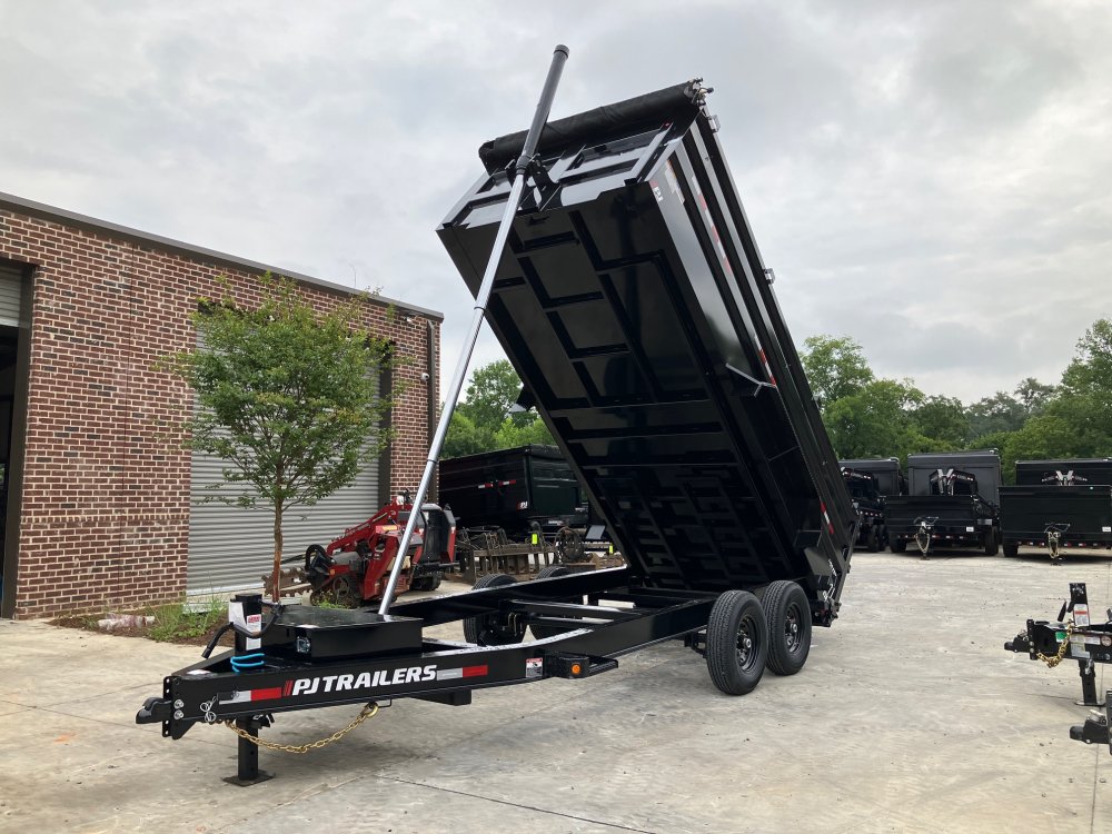 2026 PJ Trailers DT 7x16 14K Dump Trailer - 4' Sides, 7-Gauge Floor, TELE Hoist, Barn/Spread Gate, R