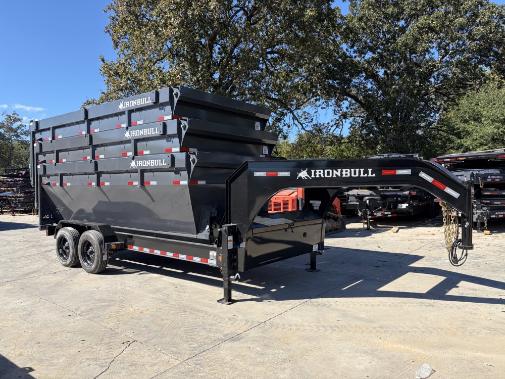 2027 Iron Bull Iron Bull DBG 7x16 Gooseneck Roll-Off Trailer 16K - 8K Axles, 22K Winch, Scissor Hois