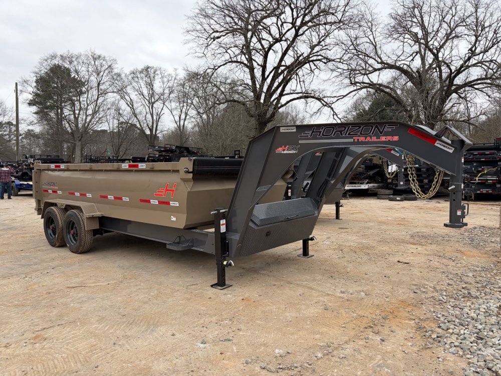 2026-Horizon-HZX-7x16-Gooseneck-Dump-20K-HD-Low-Pro,-TELE,-7GA-Floor,-Dual-Jacks-D20K7163GHZ