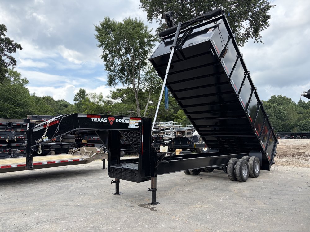 2026 Texas Pride 8x20 25.9K 12k Tandem Axles Gooseneck Dump Trailer - Tele, 4' Sides, 12K Tandem Axl