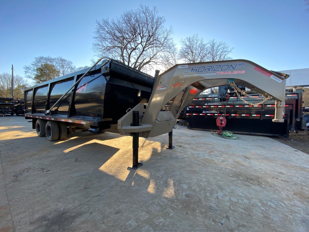 2026-Horizon-8x20-25K-Gooseneck-Dump-Trailer-12"-I-Beam-Frame,-7-Gauge-Floor,-TELE-Hoist,-Hydraulic-