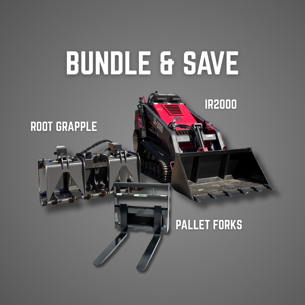 2025 Iron Rhino IR2000 Mini Skid Steer Bundle w/ Grapple and Forks Free Shipping*