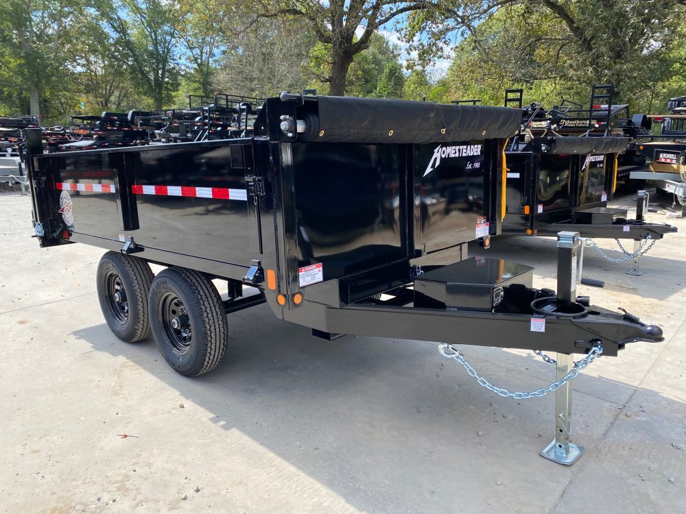 2026 Homesteader Trailers 6x10 10K Dump Trailer - 2' Sides, Curbside Gate, Barn/Spread Gate, Tarp
