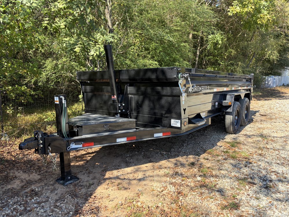 2027 Iron Bull 2027 Iron Bull DTB 7x16 14K Dump Trailer - 2' Sides, Telescopic Hoist, Hydraulic Jack