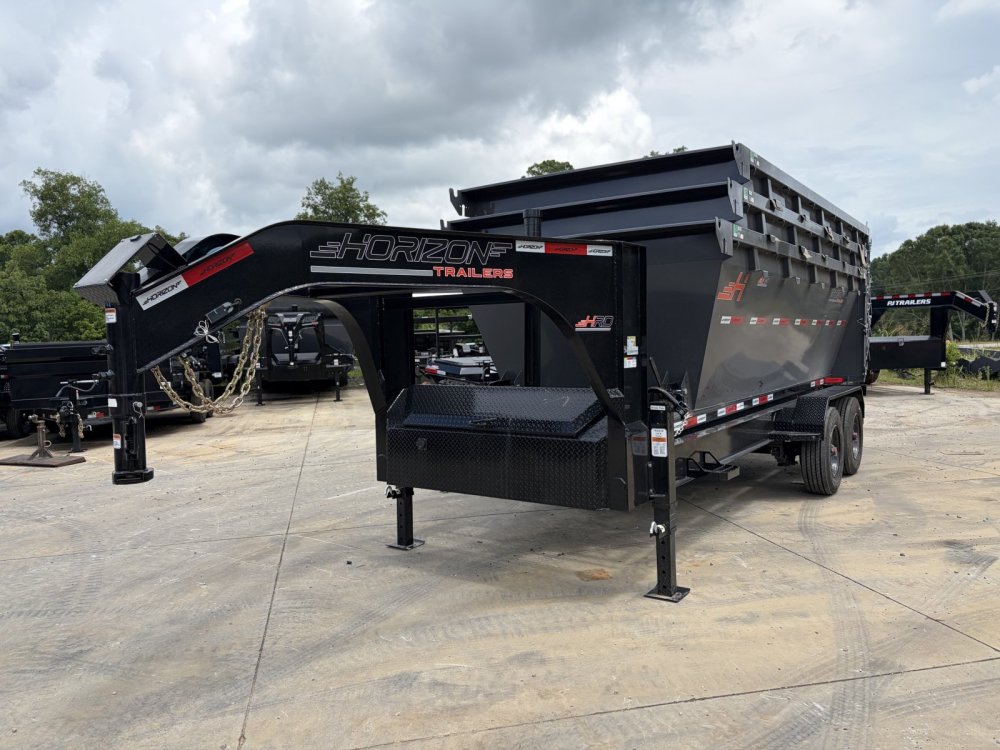 2026 Horizon HRD Gooseneck 7X16 25K Roll Off Trailer - 18-Ply Tires, Auto Tarp
