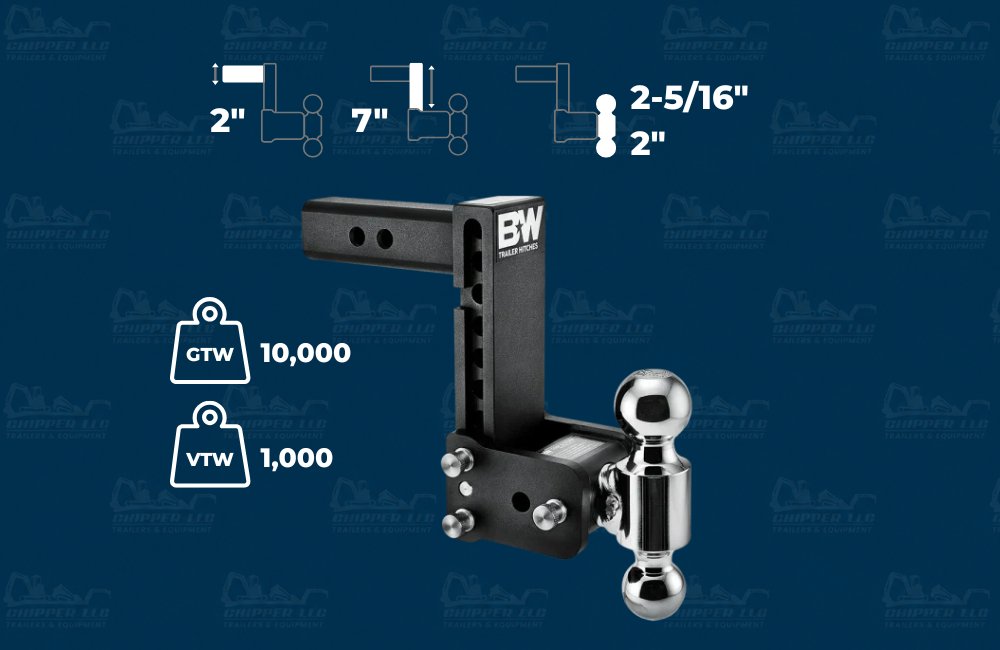 B&W 2" TOW AND STOW HITCH 7" DROP - TS10040B