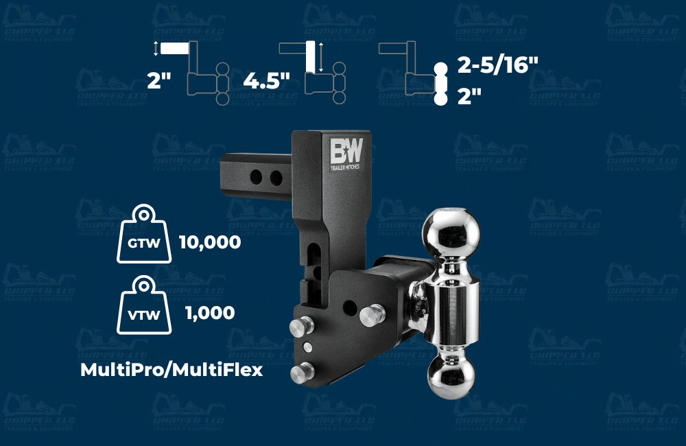 B&W 2" TOW AND STOW HITCH 4.5" DROP - TS10065BMP