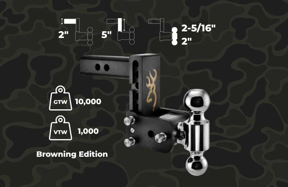B&W 2" TOW AND STOW HITCH 5" DROP - TS10037BB