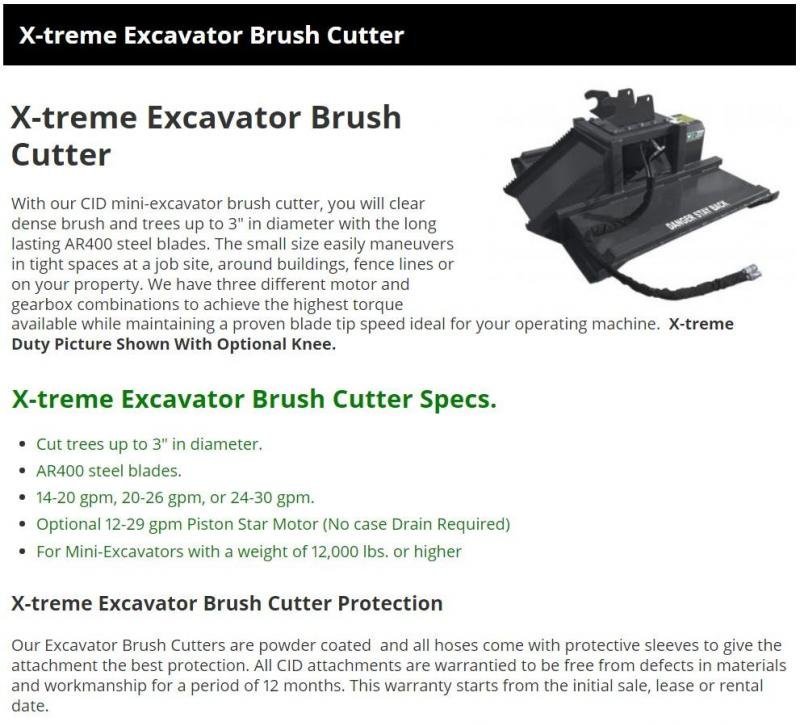 44" Excavator Brush Cutter 14-20 GPMEXBC142044