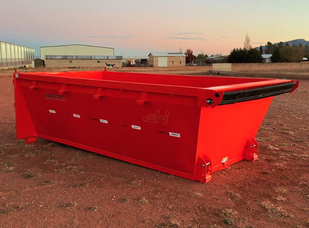 Horizon EDZ 16 Yard Roll Off Dumpster - 16' Length, 4' Sides, Heavy Duty Roll Off Can Red