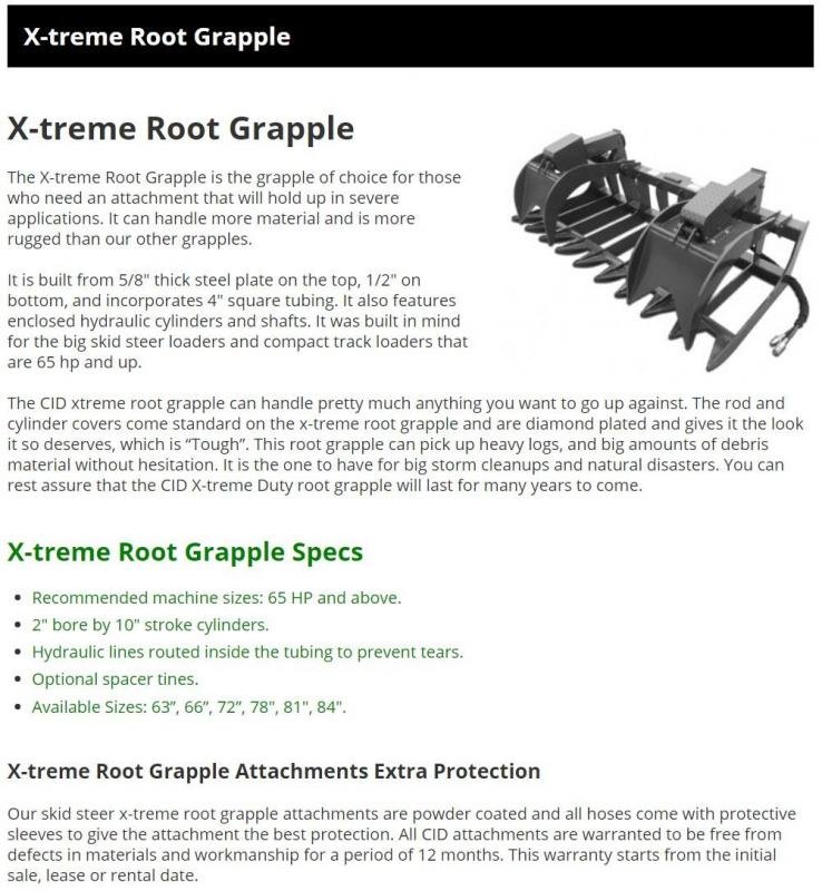 72" Xtreme Root Grapple