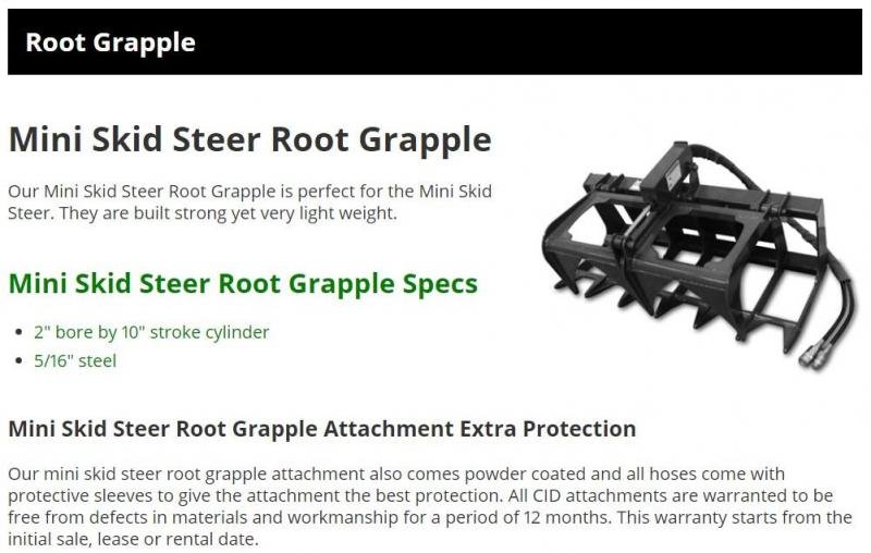 48" Dual Cylinder Root Grapple