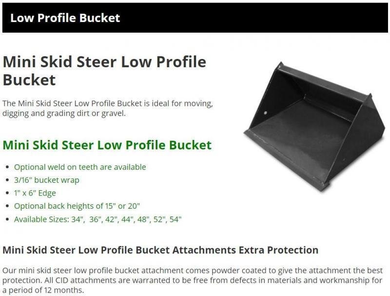 42" Low Profile Smooth Bucket