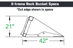 XDRB72-S Extreme Duty Rock Bucket 72"