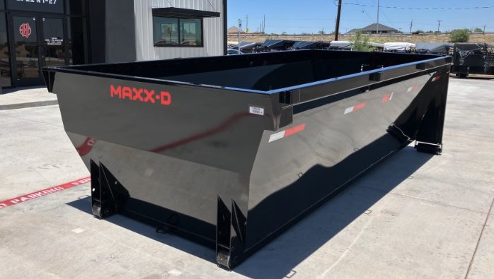 MaxxD RSX 16' Roll Off Dumpster Bin - 4' Solid Sides, 10 Gauge Floor & Sides, 16 Cubic Yard Capacity