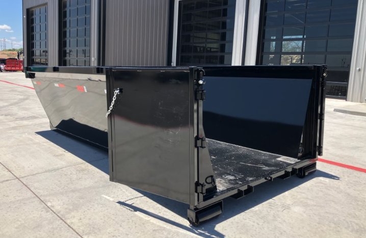 MaxxD RSX 16' Roll Off Dumpster Bin - 4' Solid Sides, 10 Gauge Floor & Sides, 16 Cubic Yard Capacity