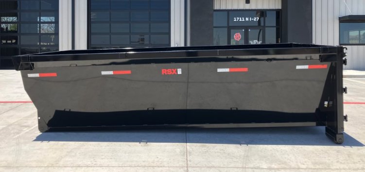 MaxxD RSX 16' Roll Off Dumpster Bin - 4' Solid Sides, 10 Gauge Floor & Sides, 16 Cubic Yard Capacity