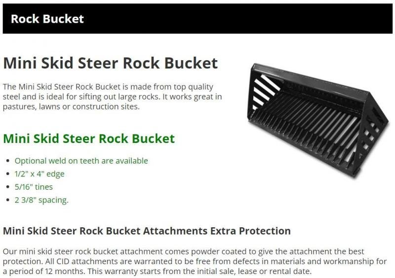 MTRB44 44" Rock Bucket