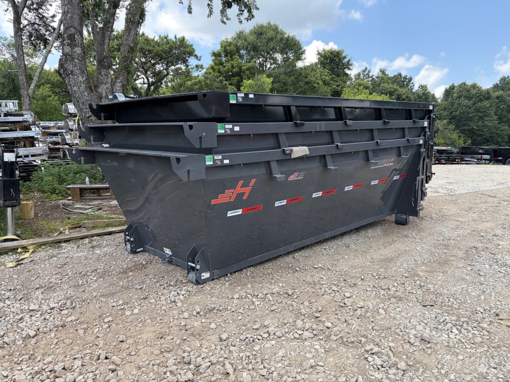Horizon EDZ 14 Yard Roll Off Dumpster - 14' Length, 4' Sides, Heavy Duty Roll Off Can (Black)