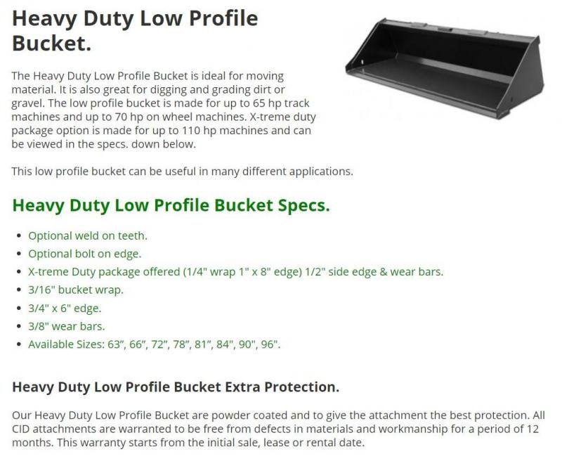 60" Low Profile Smooth Bucket