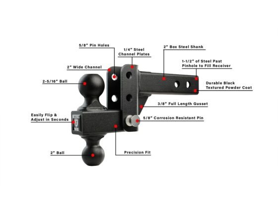 BulletProof LD202 - 2.0" LIGHT DUTY 2" DROP/RISE HITCH