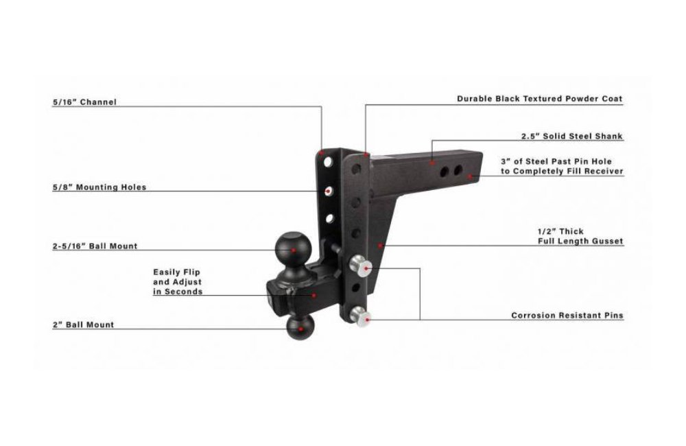 BulletProof HD256 - 2.5" Heavy Duty 6" Drop/Rise Hitch