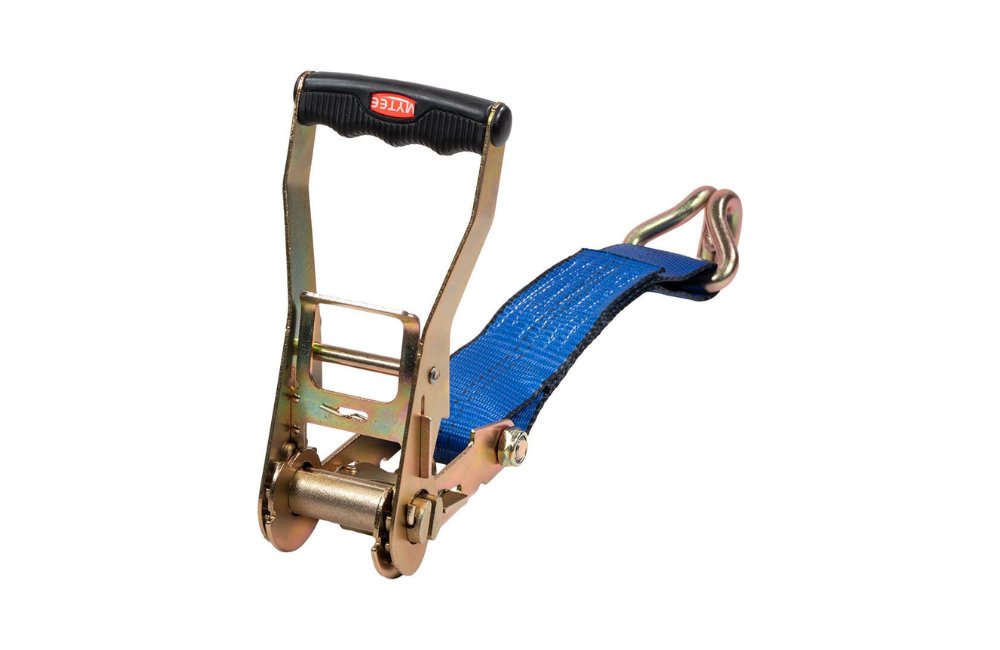 2" x 20' Blue Ratchet Strap w/ Wire Hook, 3,333 lbs