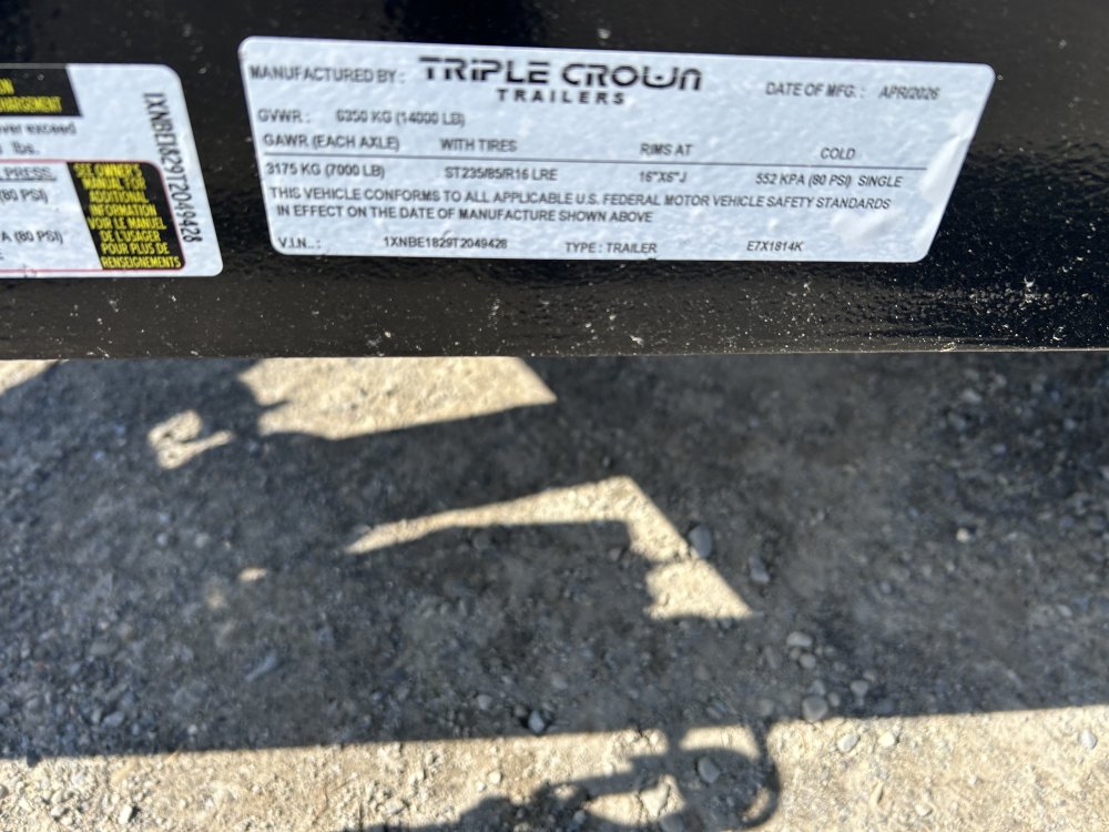 7'x18' TRIPLE CROWN Equipment