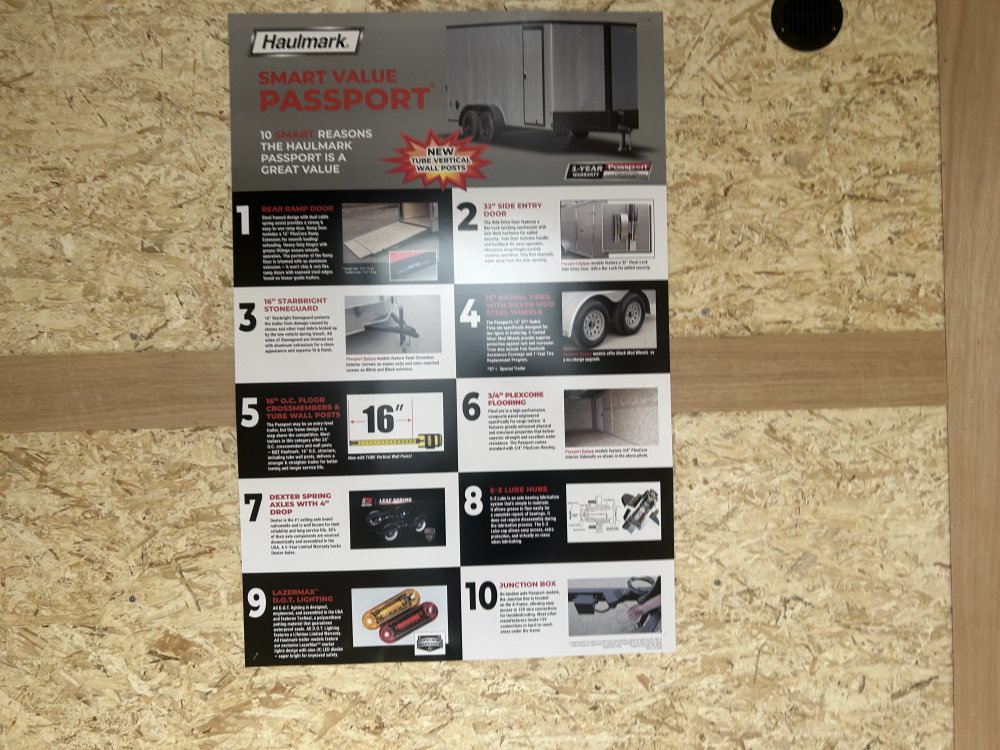 6x10 Passport Rear Ramp Door Haulmark Enclosed Cargo Trailer