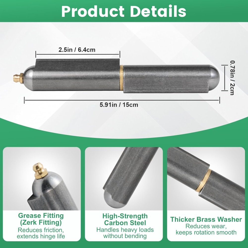 Bullet Hinge 6" with grease fitting