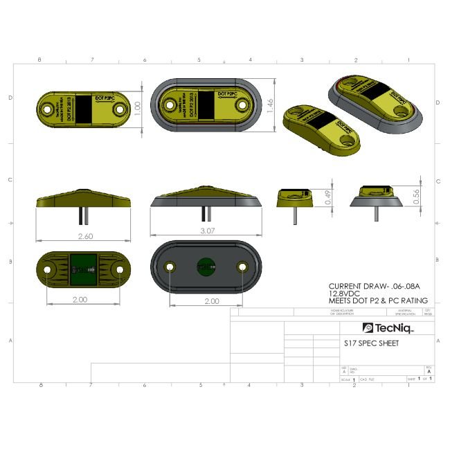 Amber side marker light