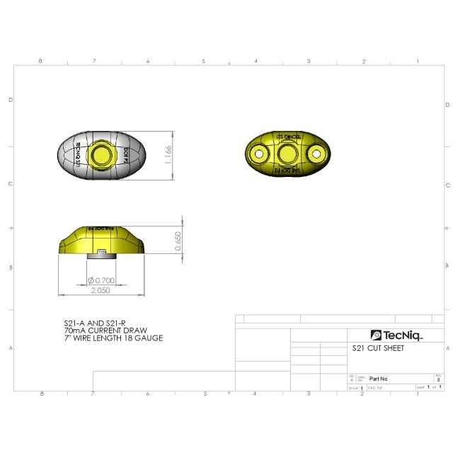 amber oval clearance light