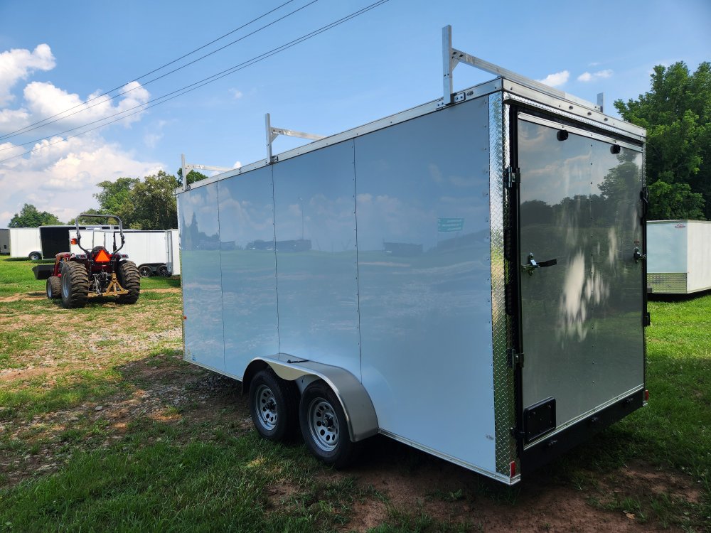 2025 Rock Solid Cargo 7x16 7k Enclosed w/ Ladder Rack, 7' Interior, Polycore Upgrade and Semi-Screwl