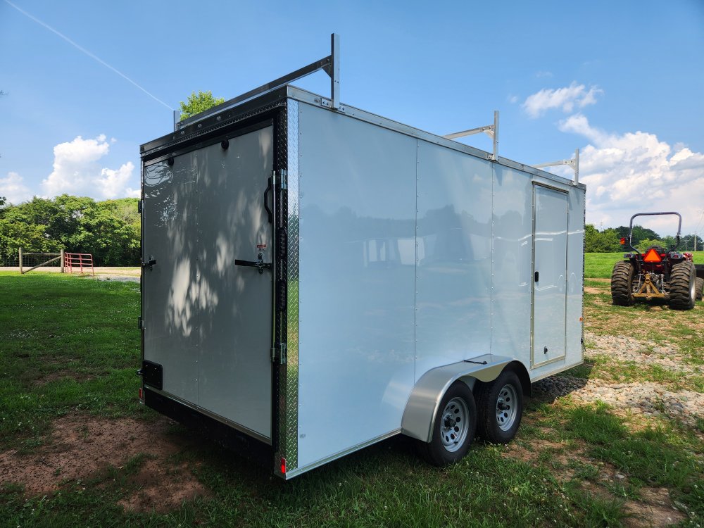 2025 Rock Solid Cargo 7x16 7k Enclosed w/ Ladder Rack, 7' Interior, Polycore Upgrade and Semi-Screwl