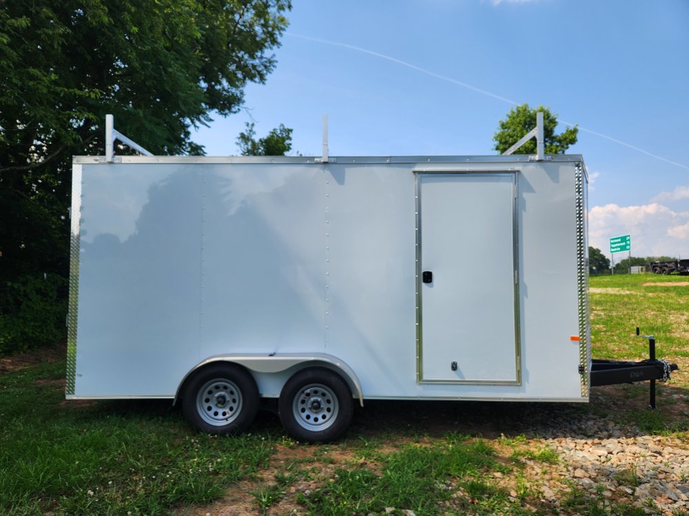 2025 Rock Solid Cargo 7x16 7k Enclosed w/ Ladder Rack, 7' Interior, Polycore Upgrade and Semi-Screwl