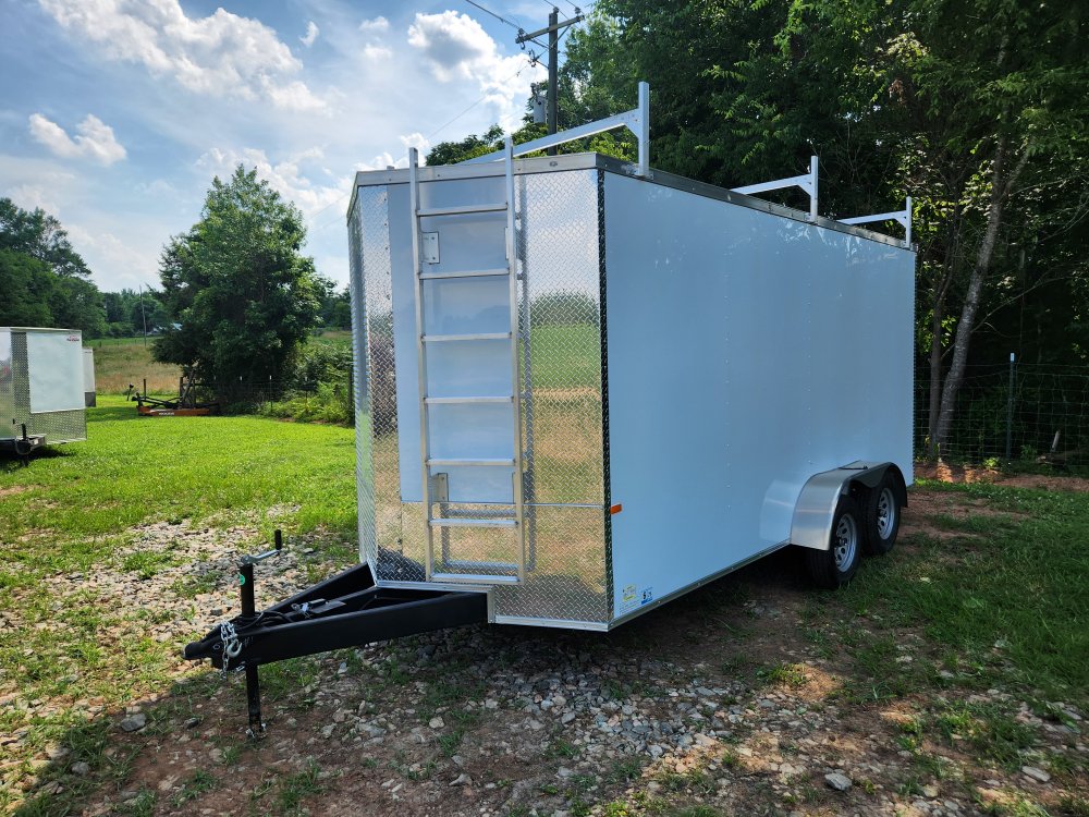 2025 Rock Solid Cargo 7x16 7k Enclosed w/ Ladder Rack, 7' Interior, Polycore Upgrade and Semi-Screwl